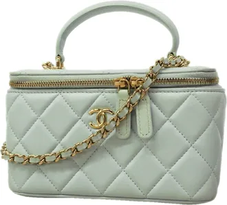 Chanel Sky Blue Leather Vanity Bag (Pre-Owned)