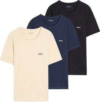 BOSS Boss Classic Logo-embroidered Cotton T-shirt set of Three - Black - Xxl