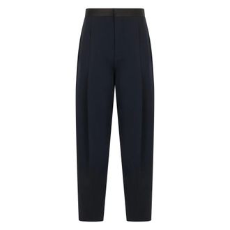 Bottega Veneta Straight Trousers, female, Black, Size: XS Wide Wool Pants