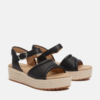 Timberland Sandale TIMBERLAND SANTORINI SUN BACKSTRAP SANDAL, Damen, Gr. 37,5, schwarz (blk full gra), Leder, Schuhe Sandale