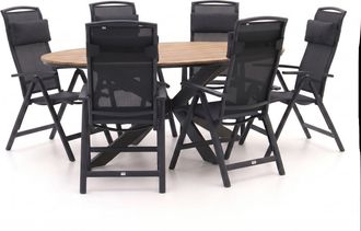 Forza Furniture Forza Capri/Fidenza ovaal 220cm dining tuinset 7-delig verstelbaar