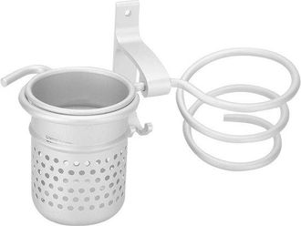 No Brand Soporte Para Secador De Pelo - Aluminio - Montaje En Pared Con Estante - Plateado - Accesorios De Ba&ntilde;o - Apto Para Secadores De Pelo Y Rizadores