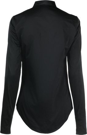 Ludovic de Saint Sernin Logo-Embellished Satin Shirt - Black