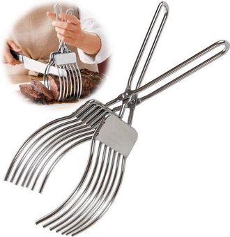 OEM 1 Pieza, Dispositivo Para Cortar, Cortador De Jam&oacute;n, Pan Y Carne Asada, Pinza Para Pan, Pinza Port&aacute;til Multifuncional Para Barbacoa, Plateado