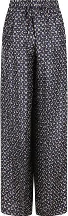Max Mara Printed Silk Broeken - Dames - Wijde Broeken - Veelkleurig - S - Broeken
