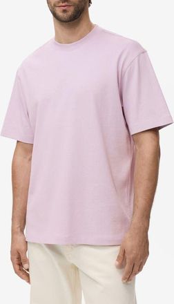 Mango Relaxed Fit Solid Cotton T-Shirt in Pink at Nordstrom, Size Medium