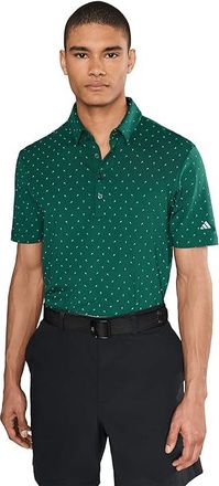 adidas Golf Ultimate365+ Mirco Print Polo Shirt Mens Clothing Collegiate Green/White : 2XL, Elastane/Synthetic