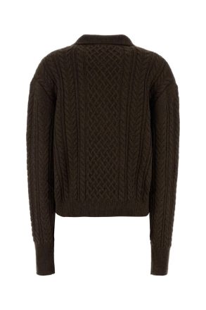 Des_Phemmes Womens Chocolate Nylon Blend Sweater Brown Maglieria