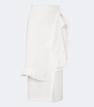 R&oacute;he R&oacute;he Asymmetric cotton-blend midi skirt