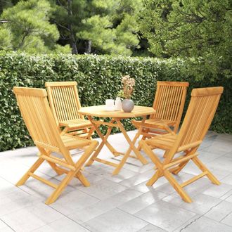 vidaXL Vidaxl - Conjunto De Comedor De Jard&iacute;n 5 Piezas Madera Maciza De Teca