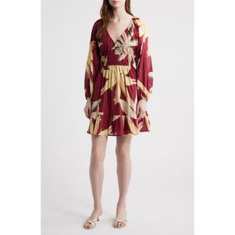 Rails Krina Floral Ruched Dress in Red Palma at Nordstrom, Size Xx-Small