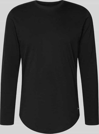 Jack & Jones Jack & Jones Longsleeve mit geripptem Rundhalsausschnitt Modell ENOA in Black, Gr&ouml;&szlig;e XXL