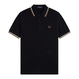 Fred Perry Polo Shirts, male, Black, Size: 2XL M3600 Twin Tipped Shirt