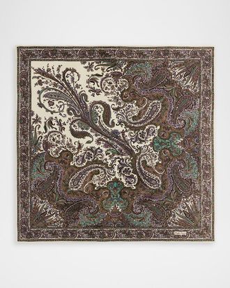 Ralph Lauren Collection Paisley Crepe de Chine Square Scarf