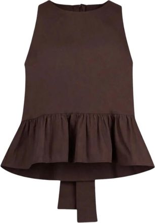 Liu Jo Bow-detail Sleeveless Top - female - Liu Jo - Sleeveless Tops - Brown - XL - Tops
