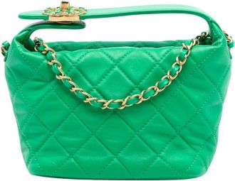 Chanel Pre-owned Top Handle Quilted Bag - Dames - Vintage Mini Tas - Groen - ONE Size - Vintage