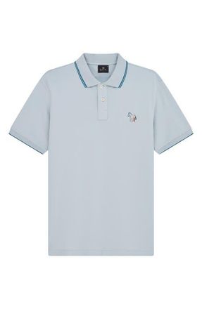 Paul Smith Regular Fit Tipped Cotton Piqu&eacute; Polo in Light Blue at Nordstrom, Size Xx-Large