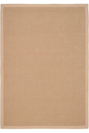 Kukoon Natural Golden Beige Jute Micro Woven Herringbone Pattern Cotton Border Area Rug | Size: 120 cm x 170 cm