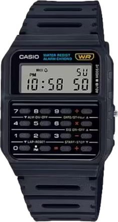 Casio Mens Vintage LCD Digital Calculator Black Band - CA-53W-1Z