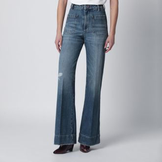 Victoria Beckham New Alina Jeans In Worn Blue Wash