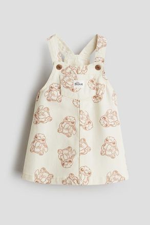 H&M Printed Dungaree Dress in Cream/lilo & Stitch at Nordstrom, Size 12M