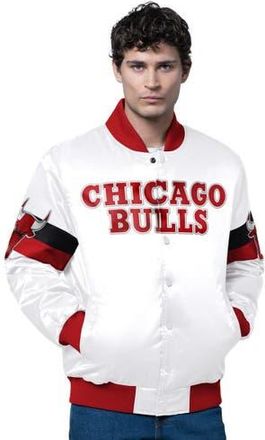 Starter Mens Starter White Chicago Bulls Triple Option Varsity Full-Snap Satin Jacket at Nordstrom, Size Medium