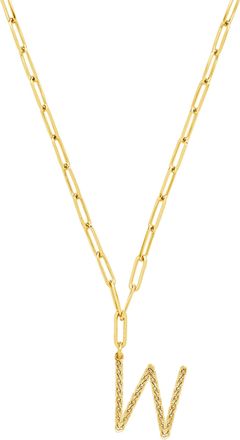 Sterling Forever Braided Initial Pendant Necklace