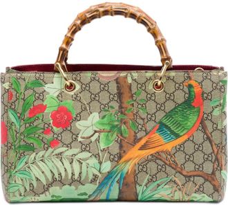 Gucci Pre-owned Gucci Medium GG Supreme Tian Bamboo Shopper Satchel Ladies XS6BX8GB24G4BZG9