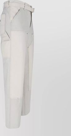 sacai straight trousers belt loops contrast stitching