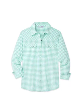 Stio | Womens Eddy Shirt Long Sleeve, Size Extra Small in Picnic Gingham