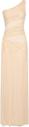 Elisabetta Franchi Kleedjes, Dames, Geel, XS, Red Carpet Crepe Dress