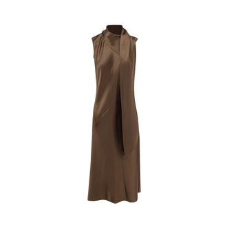 Vince Abito senza maniche con laccetto a foulard drappeggiato - - Dresses - Donna - Marrone - S