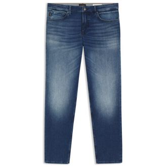 BOSS Regular-fit tapered stretch-cotton jeans