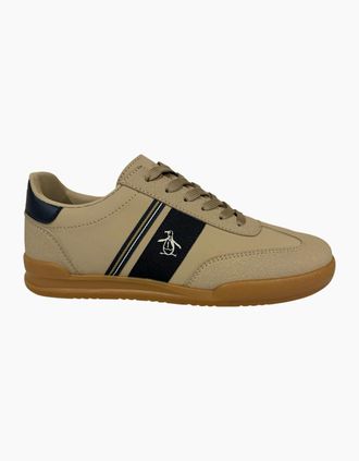 Original Penguin Mens Penguin Gaz Mens Beige/Navy Trainers - Cream - Size: 10