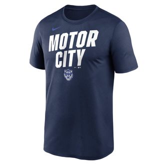 Nike Detroit Tigers City Connect Team Phrase Script Nike Mens Dri-FIT MLB T-Shirt in Blue | NKGK44BDG-TG9