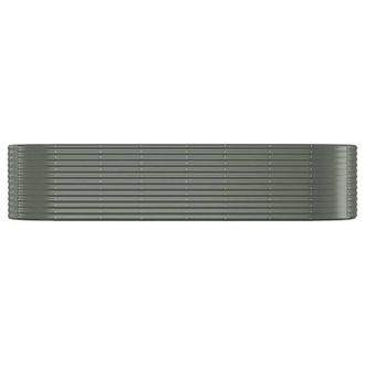 Berkfield Home Garden Raised Bed Powder-coated Steel 322x100x68 cm Grey | Size: 322 x 100 x 68 cm