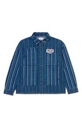 Honor The Gift Honor Inc Mixed Stripe Cover Overshirt in Dark Indigo at Nordstrom Rack, Size Xxx-Large