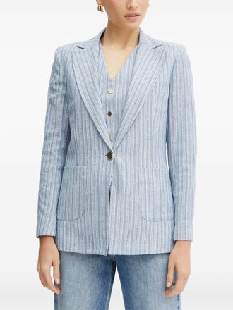 Fracomina striped buttoned blazer - Blue
