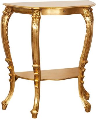 Biscottini International Wooden console, gold finish, made in italy