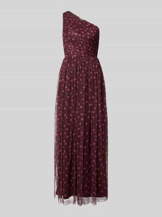 Lace & Beads Maxikleid im One-Shoulder-Look in Purple, Gr&ouml;&szlig;e XXS