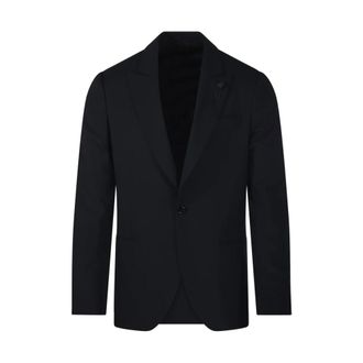 Lardini Single-breasted Blazer - male - Lardini - Blazers - Black - L - Jackets