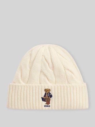 Polo Ralph Lauren Strickm&uuml;tze aus Woll-Mix Modell F26 BR BEANI in Offwhite, Gr&ouml;&szlig;e 1