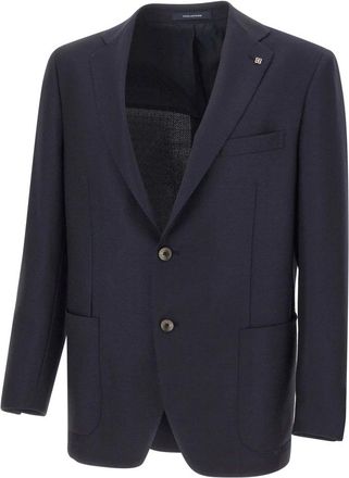 Tagliatore Herringbone Blazer - Heren - Blazers - Blauw - XL - Wol - Jassen