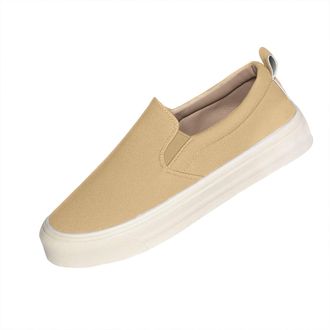 Generic Khaki Ladies Fashionable Loafers with Round Toe Design and Shallow Mouth for Casual Outings