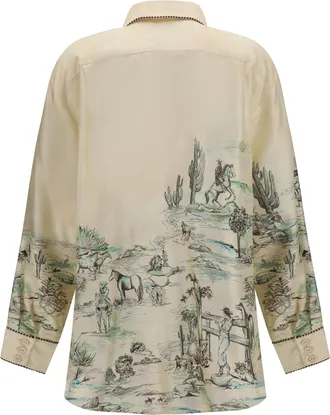 Alemais Womens Scout Silk Twill Shirt Cream