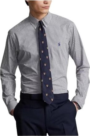 Polo Ralph Lauren Vichy Check Stretch Poplin Shirt - Heren - Zakelijke Overhemden - Grijs - L - Katoen - Overhemden