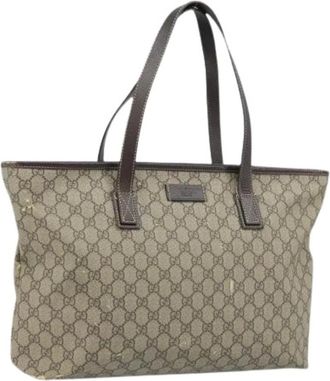 Gucci Pre-owned Tote Bags, female, Beige, Size: ONE SIZE Pre-owned Vintage GG Canvas Tote