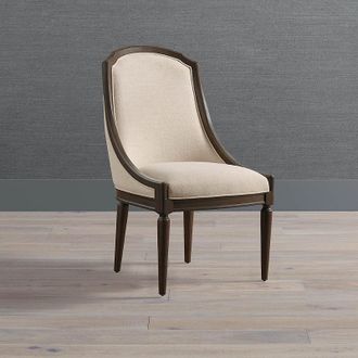Frontgate Lithgow Dining Chair - Cocoa, Eggshell Crypton Nomad Performance, Individual - Frontgate