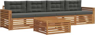 vidaXL Conjunto De Sof&aacute;s De Exterior 5 Uds. Natural Y Antracita Vidaxl