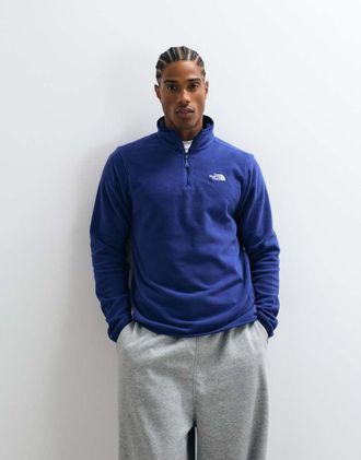 The North Face Glacier pile con zip a un quarto in blu